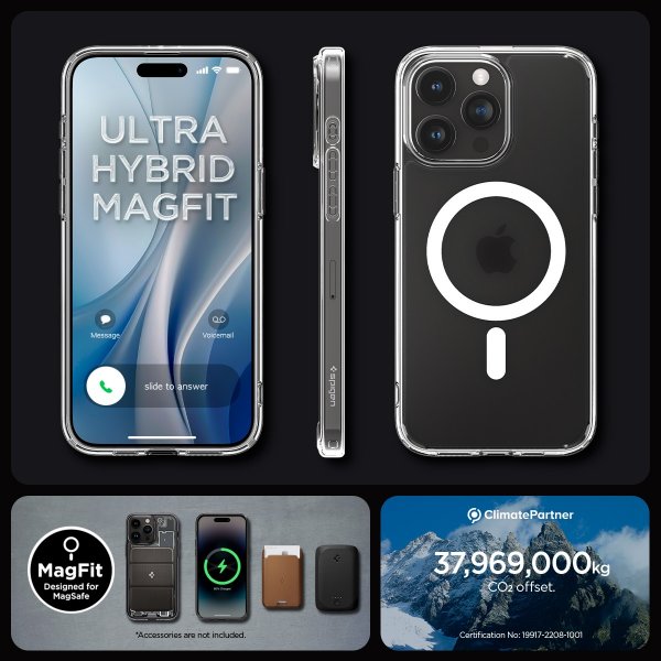 Spigen iPhone 15 Pro Deksel Ultra Hybrid MagFit Frost Clear