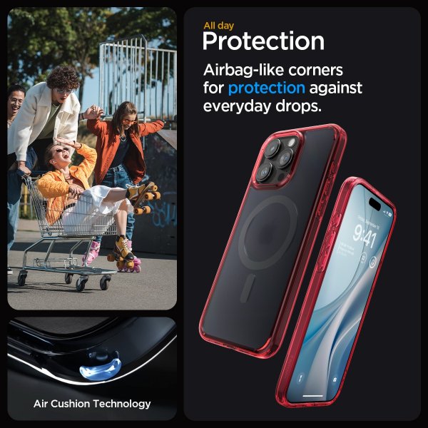 Spigen iPhone 15 Pro Deksel Ultra Hybrid MagFit Frost Deep Red