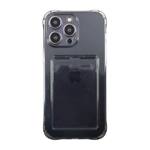 iPhone 15 Pro Deksel Kortholder Støtsikker Svart
