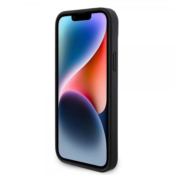 Guess iPhone 15 Deksel 4G Metal Triangle Strass Svart