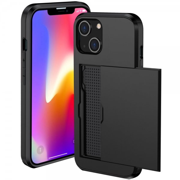 iPhone 15 Deksel Card Slide Svart