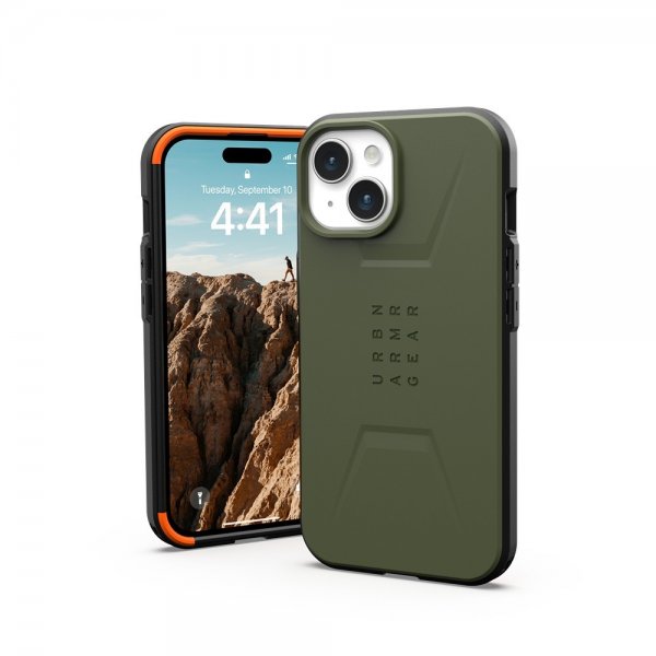 Urban Armor Gear (UAG) iPhone 15 Deksel Civilian MagSafe Olive Drab