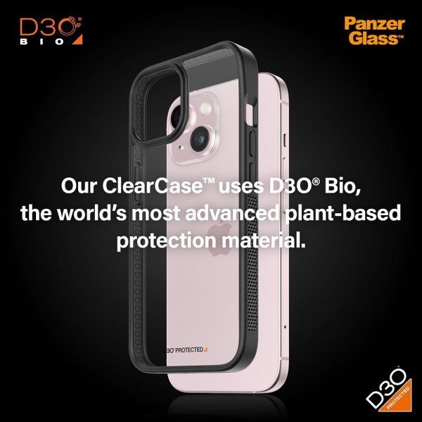 PanzerGlass iPhone 15 Deksel ClearCase D3O Svart