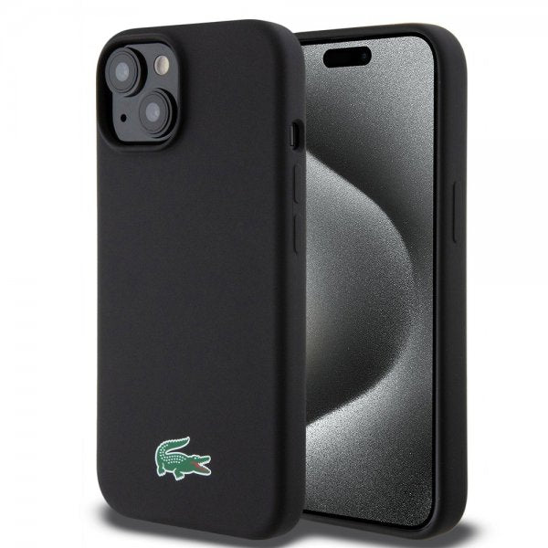 Lacoste iPhone 15 Deksel Croc Logo MagSafe Svart
