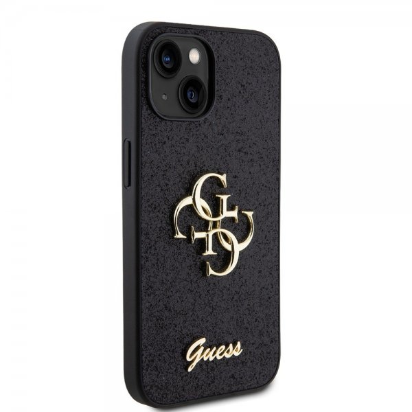 Guess iPhone 15 Deksel Fixed Glitter Svart