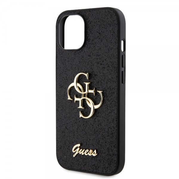 Guess iPhone 15 Deksel Fixed Glitter Svart