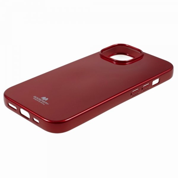 Mercury iPhone 15 Deksel Jelly Glitter Rød