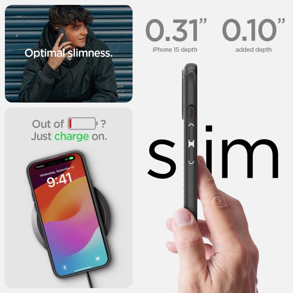 Spigen iPhone 15 Deksel Mag Armor MagFit Matte Black
