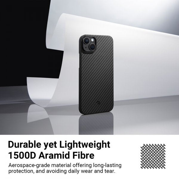 Pitaka iPhone 15 Deksel MagEZ Case 4 Black/Grey Twill