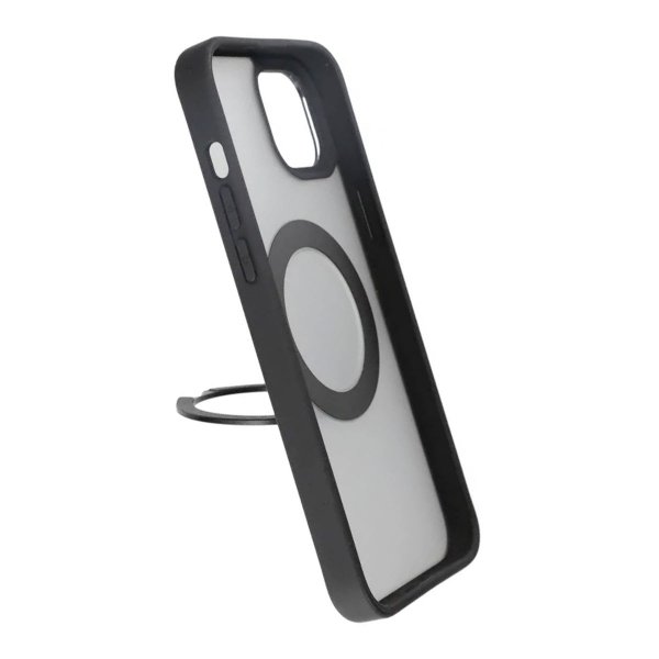Rvelon iPhone 15 Deksel Roterbart Stativ Svart