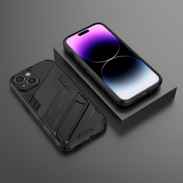 iPhone 15 Deksel med Stativ Svart