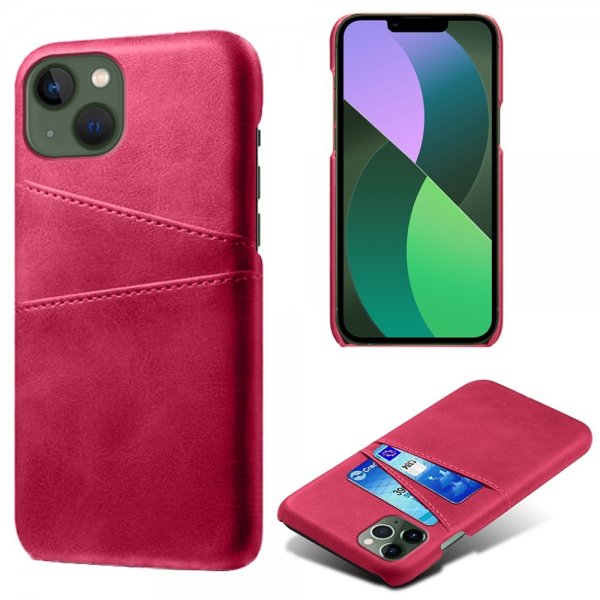 iPhone 15 Deksel med To Kortlommer Magenta