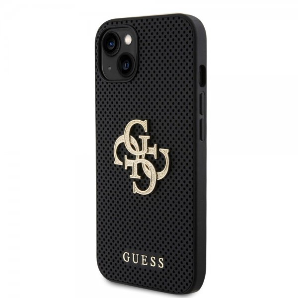 Guess iPhone 15 Deksel Perforated Glitter Svart