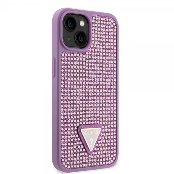 Guess iPhone 15 Deksel Rhinestone Lilla