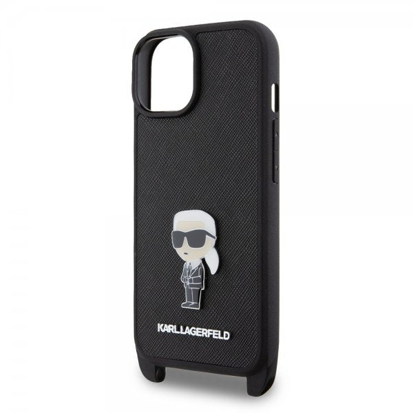 Karl Lagerfeld iPhone 15 Deksel Saffiano Crossbody Svart