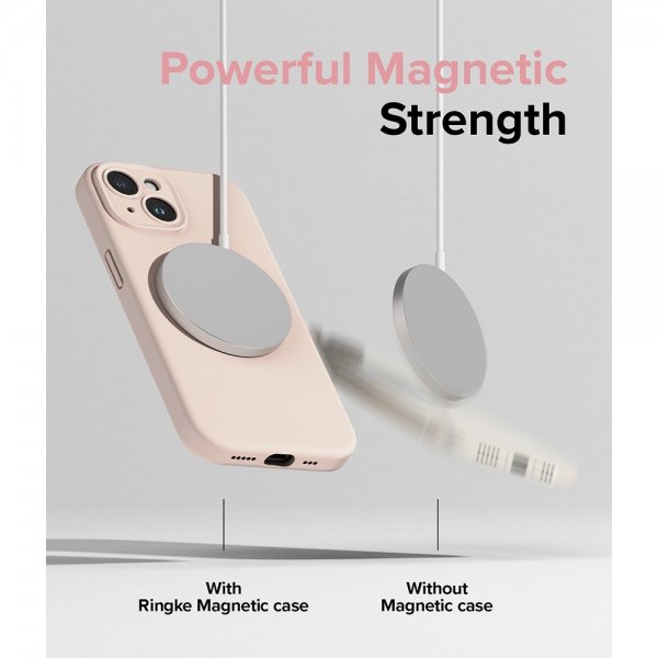 Ringke iPhone 15 Deksel Silicone Magnetic Pink Sand