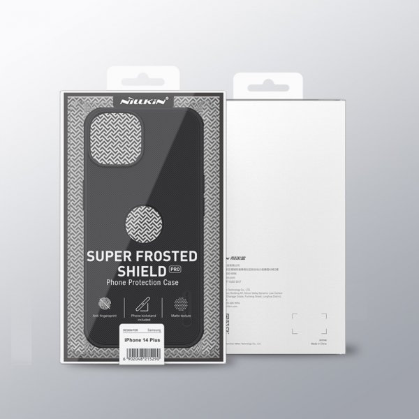 Nillkin iPhone 15 Deksel Super Frosted Shield Pro Logo Hole Svart