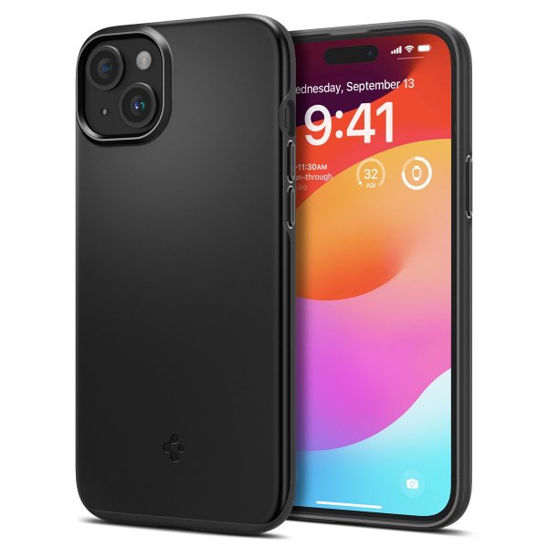 Spigen iPhone 15 Deksel Thin Fit Svart
