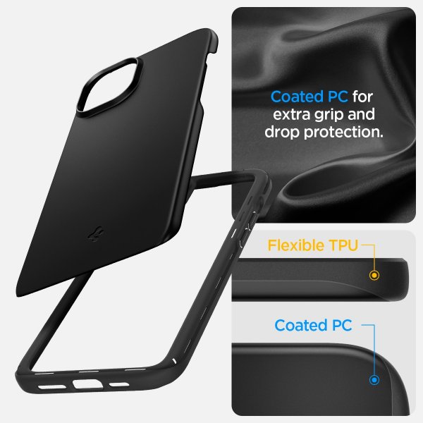 Spigen iPhone 15 Deksel Thin Fit Svart