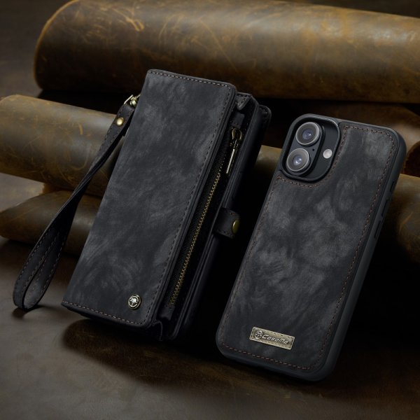 CaseMe iPhone 16 Etui 008 Series Avtakbart Deksel Svart