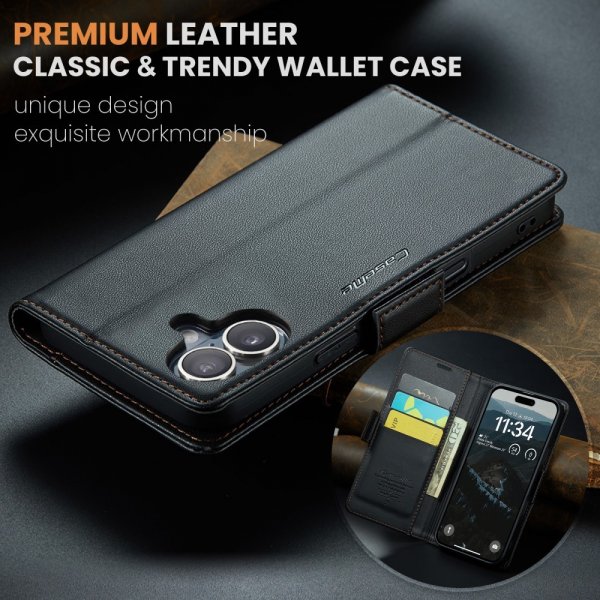CaseMe iPhone 16 Etui 023 Series Svart