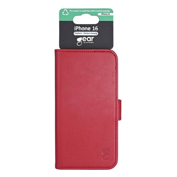 Gear iPhone 16 Etui 3 Kortlomme Rød