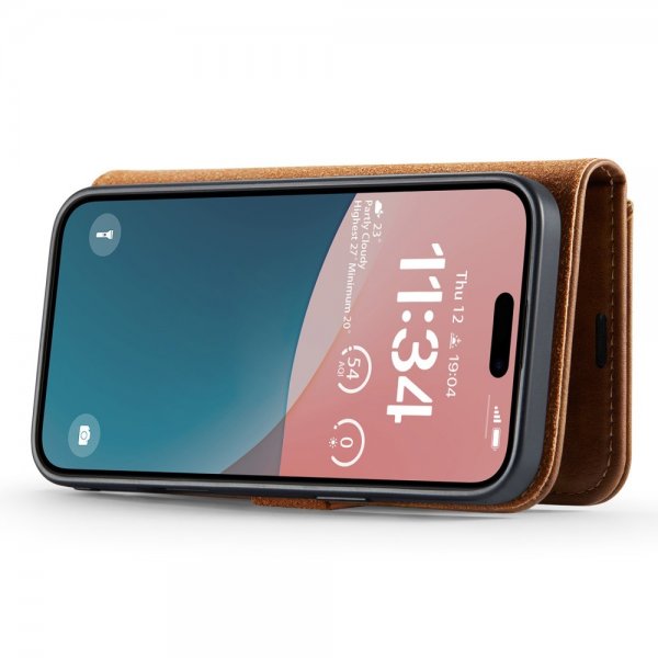 Dg.Ming iPhone 16 Etui Avtagbart Deksel Brun