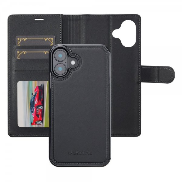 Lc.Imeeke iPhone 16 Etui Avtagbart Deksel L2 Series MagSafe Svart