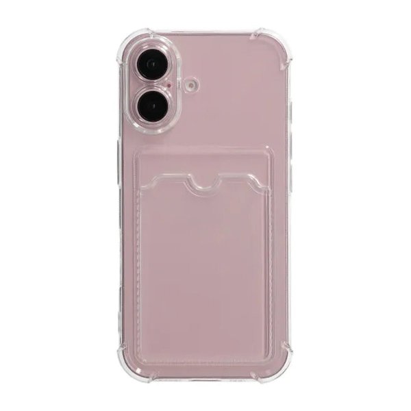 iPhone 16 Deksel Kortholder Støtsikker Transparent