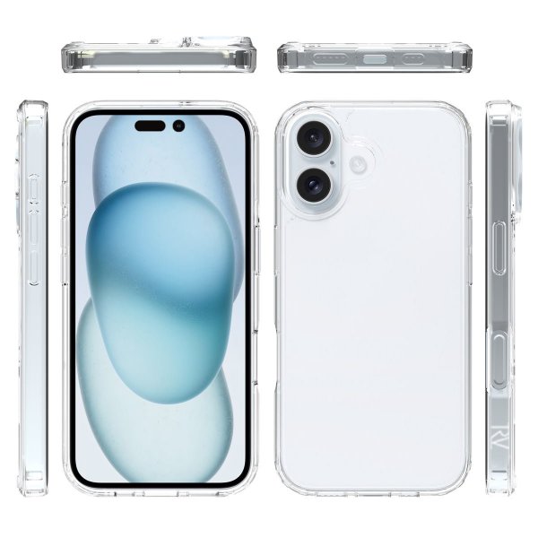 Rvelon iPhone 16 Deksel Silikon Transparent