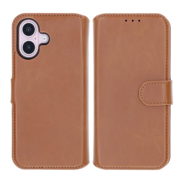 Rvelon iPhone 16 Etui Detachable Wallet Case Brun