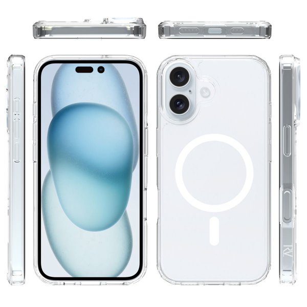 Rvelon iPhone 16 Plus Deksel TPU MagSafe Transparent