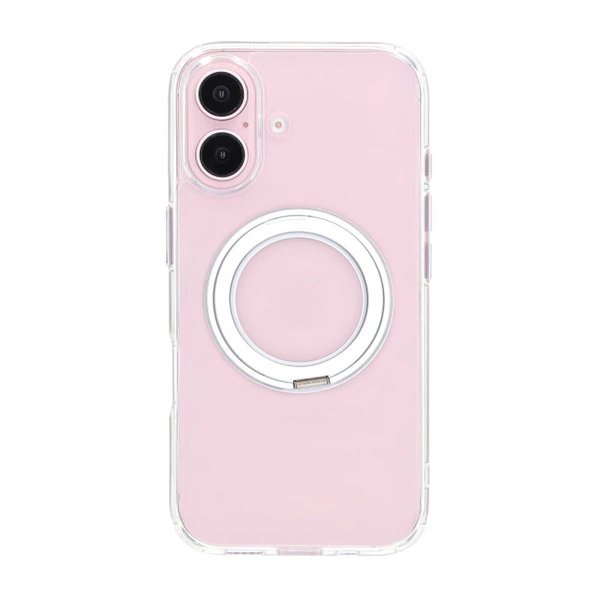 iPhone 16 Plus Deksel Roterbart Stativ Transparent