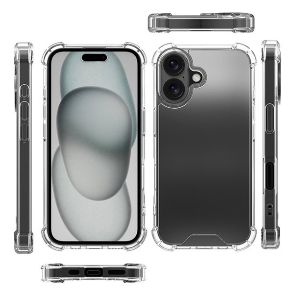 iPhone 16 Plus Deksel Støtsikker Transparent