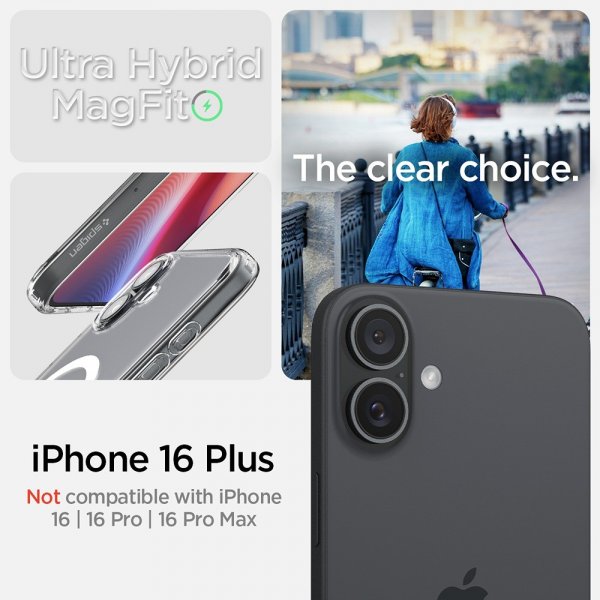 Spigen iPhone 16 Plus Deksel Ultra Hybrid MagFit Hvit