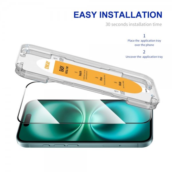 ENKAY iPhone 16 Plus Skjermbeskytter Monteringsramme Easy Install