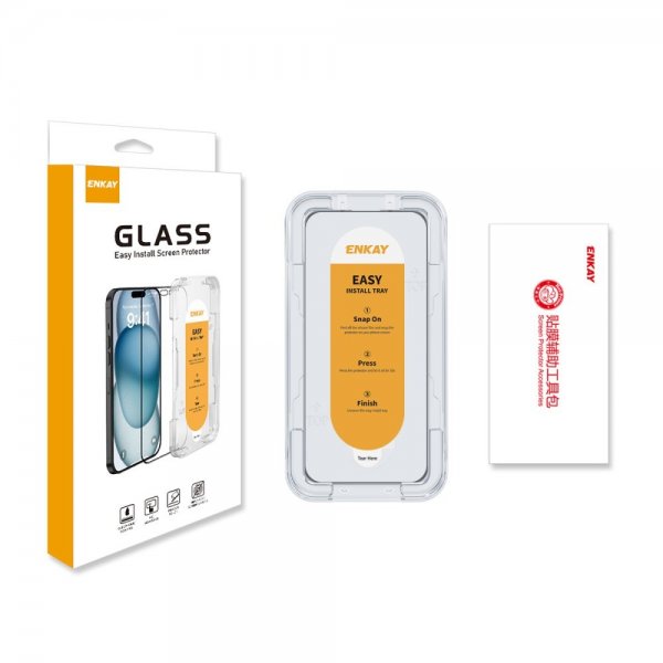 ENKAY iPhone 16 Plus Skjermbeskytter Monteringsramme Easy Install