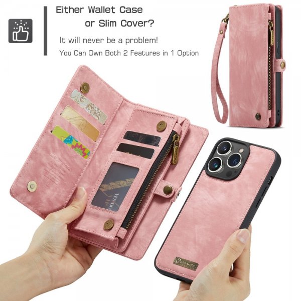 CaseMe iPhone 16 Pro Etui 008 Series Avtakbart Deksel Rosa