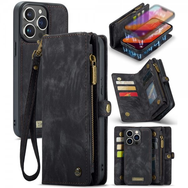 CaseMe iPhone 16 Pro Etui 008 Series Avtakbart Deksel Svart