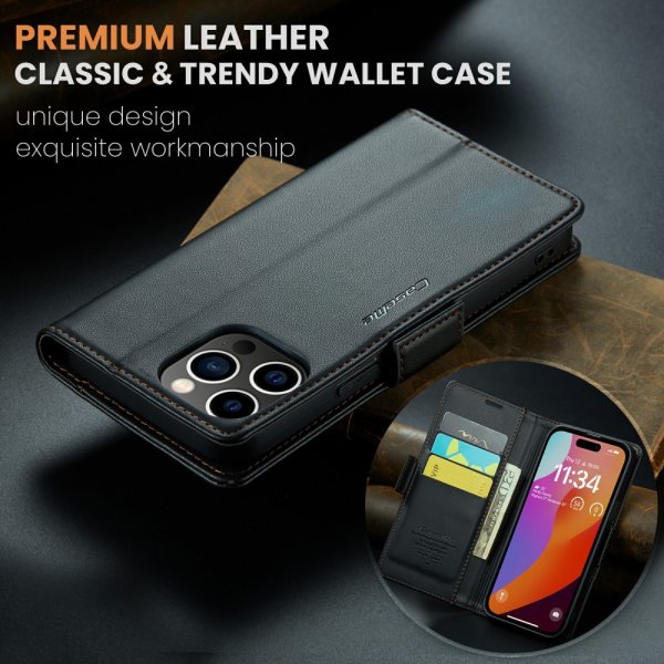 CaseMe iPhone 16 Pro Etui 023 Series Svart