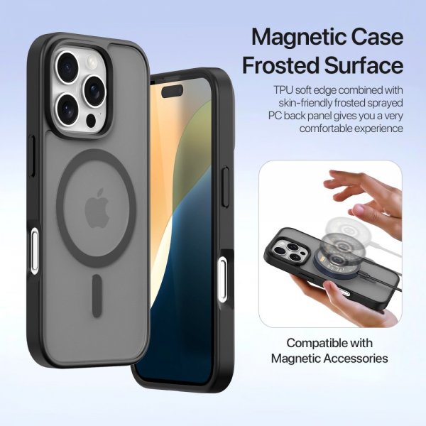 Dux Ducis iPhone 16 Pro Etui 2-in-1 Lawa Series MagSafe Svart