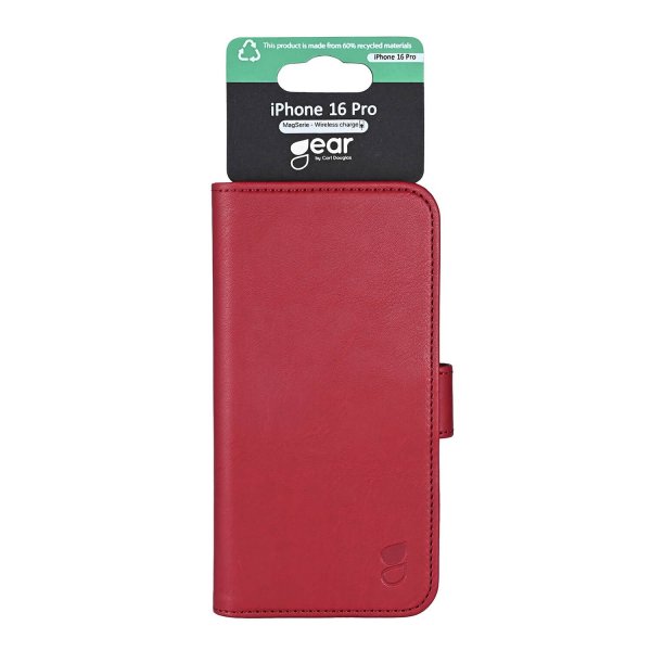 Gear iPhone 16 Pro Etui 3 Kortlomme Rød