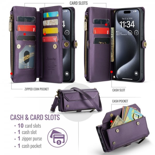 CaseMe iPhone 16 Pro Etui C36 Series Lilla