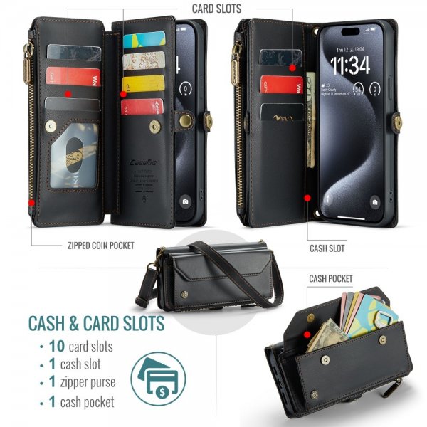 CaseMe iPhone 16 Pro Etui C36 Series Svart
