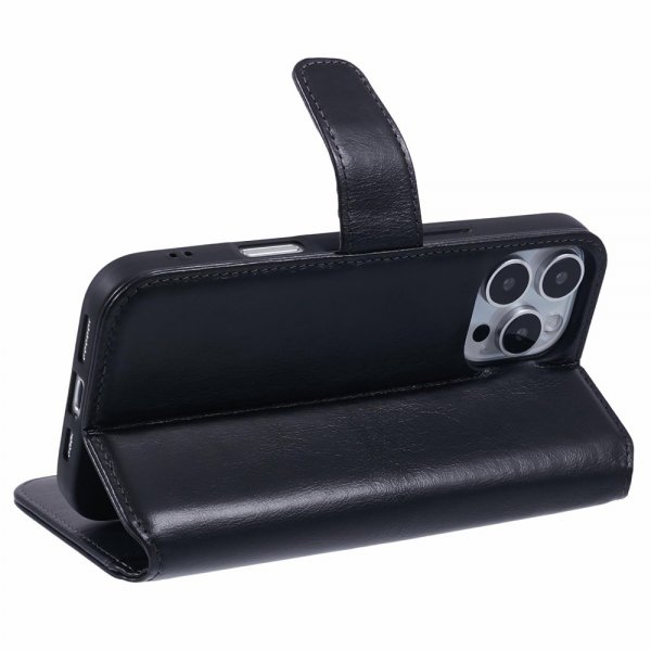 Nordic Covers iPhone 16 Pro Etui Essential Leather Raven Black