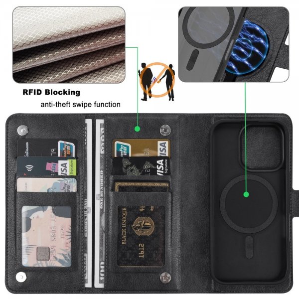 VILI iPhone 16 Pro Etui Avtagbart Deksel GV Series MagSafe Svart