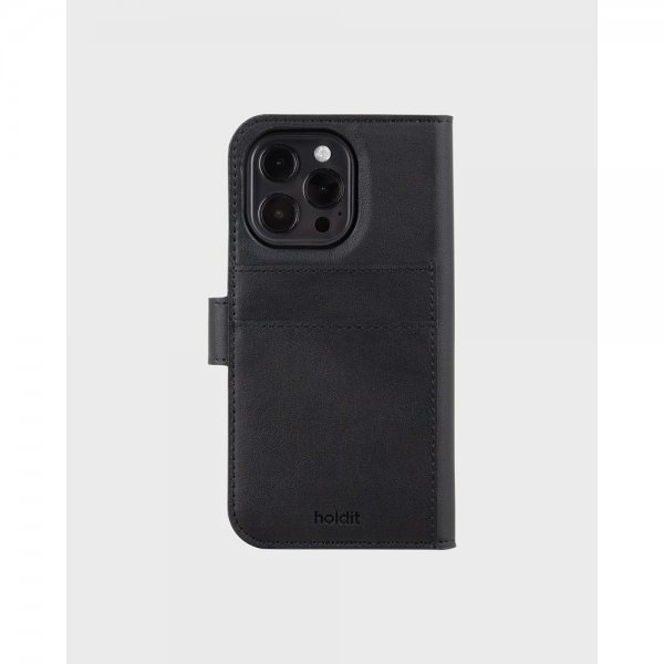 holdit iPhone 16 Pro Etui Wallet Case Magnet Plus Svart
