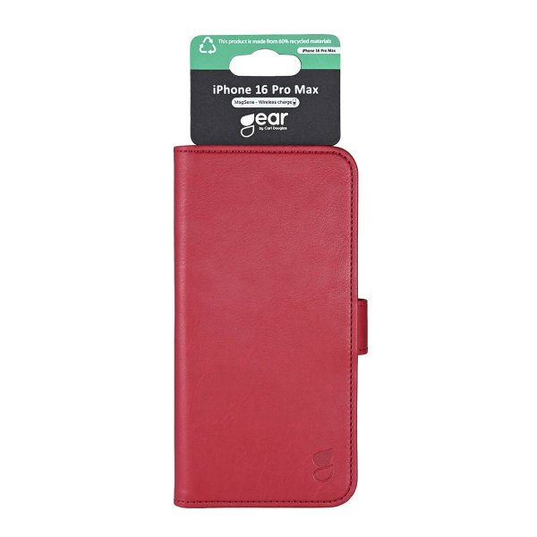 Gear iPhone 16 Pro Max Etui 3 Kortlomme Rød