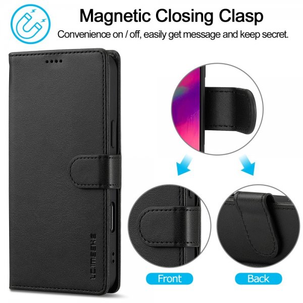 Lc.Imeeke iPhone 16 Pro Max Etui med Kortlomme stativfunksjon Svart