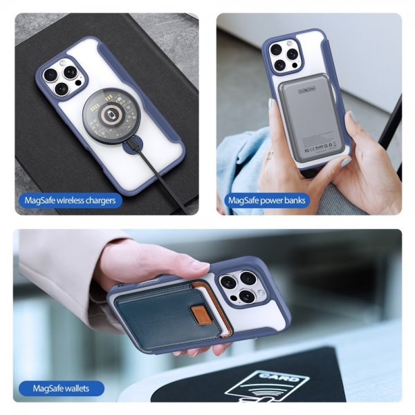 Dux Ducis iPhone 16 Pro Max Etui Skin X Pro Series Kickstand MagSafe Blå